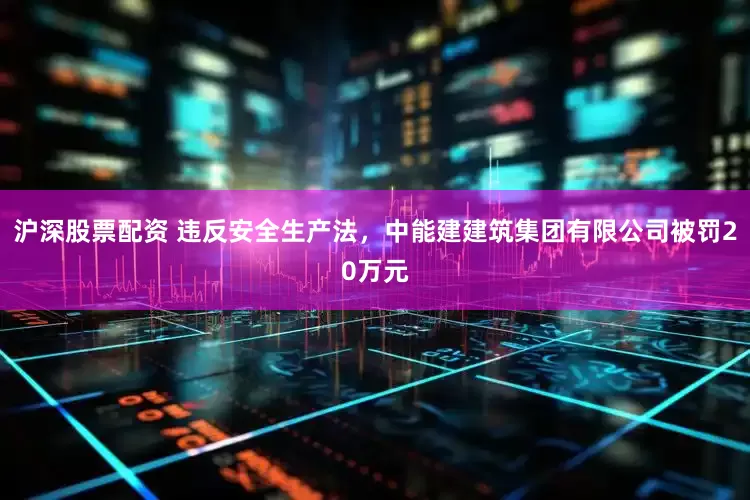 沪深股票配资 违反安全生产法，中能建建筑集团有限公司被罚20万元